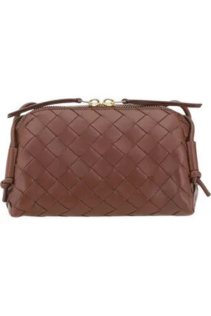 Bottega Veneta Torebki, Kobieta, brązowy, ONE SIZE, Plecak kosmetyczny z plecioną skórą