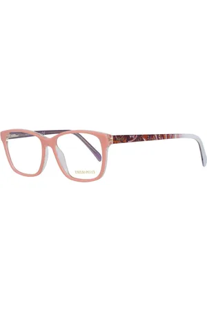Emilio Pucci Akcesoria, Kobieta, Różowy, ONE SIZE, Różowe Okulary Optyczne Damskie Styl Trapezium