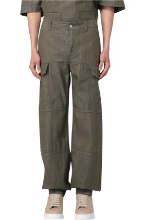 Alexander McQueen Spodnie, Mężczyzna, Zielony, M, Zielone Spodnie Cargo Stylowy Design