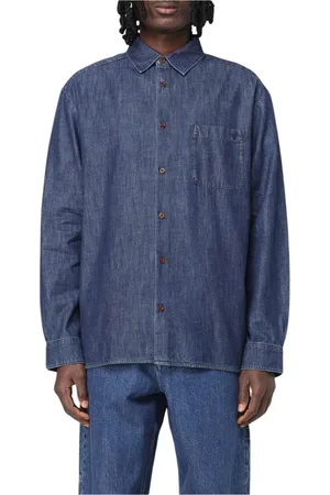 A.P.C. Koszule, Mężczyzna, Niebieski, XL, Denim, Niebieska Koszula z Denimu w Luźnym Fasonie