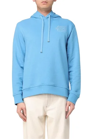 Etro Bluzy, Mężczyzna, Niebieski, M, Niebieski Bluza z Haftem