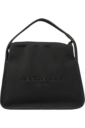 Alexander Wang Torebki, Kobieta, Czarny, ONE SIZE, Czarna Torba na Ramię z Żebrowanym Materiałem