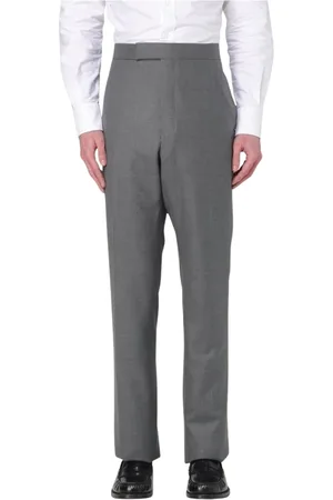 Thom Browne Spodnie, Mężczyzna, Szary, 2XL, Szare Spodnie Straight-Leg