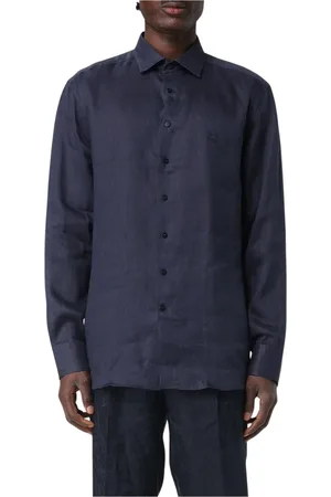 Etro Koszule, Mężczyzna, Niebieski, 3XL, Klasyczna Biała Koszula z Długim Rękawem