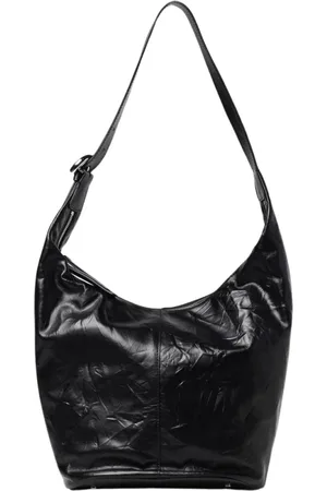 Coccinelle Torebki, Kobieta, Czarny, ONE SIZE, Czarna Skórzana Torba Hobo na Ramię