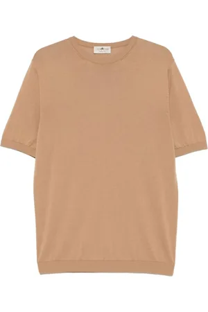 IRISH CRONE Swetry, Mężczyzna, brązowy, L, Klasyczny Polo T-shirt Cammello Ss 25