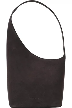 Aesther Ekme Torebki, Kobieta, Czarny, ONE SIZE, Zamsz, Minimalistyczna skórzana torba na ramię