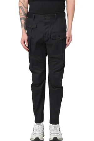 Dsquared2 Spodnie, Mężczyzna, Czarny, L, Czarne Spodnie Cargo Stylowy Design