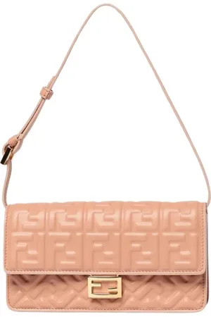 Fendi Torebki, Kobieta, Różowy, ONE SIZE, Różowa Torba na Ramię z Pikowaną Skórą