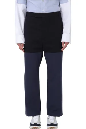 Thom Browne Spodnie, Mężczyzna, Niebieski, L, Niebieskie Spodnie w Bloki Kolorów