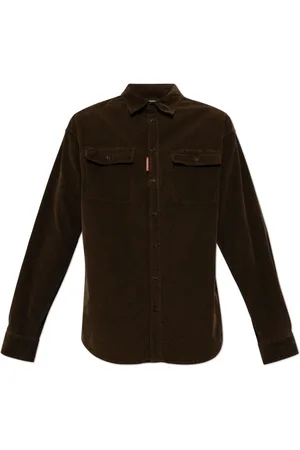 Dsquared2 Koszule, Mężczyzna, brązowy, M, Bawełna, Koszula Sztruksowa