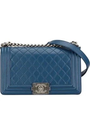 CHANEL Pre-owned, Kobieta, Niebieski, ONE SIZE, Skóra, Pre-owned skórzane torby na ramię