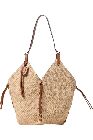 Isabel Marant Torebki, Kobieta, Beżowy, ONE SIZE, Raffia Tote Bag Leather Accents