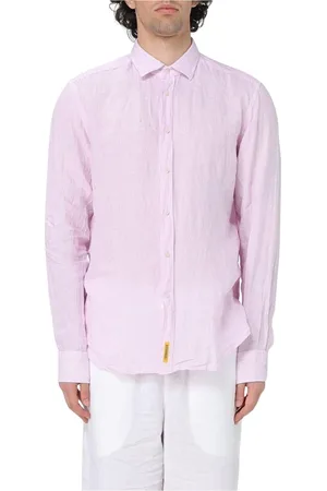 B.D.BAGGIES Koszule, Mężczyzna, Różowy, M, Luźna Koszula lniana Casual