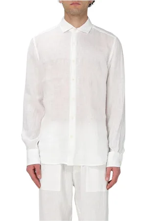 MC2 SAINT BARTH Koszule, Mężczyzna, Biały, 3XL, Niebieska lniana koszula casualowa