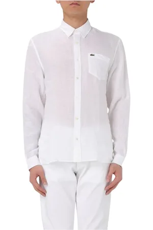 Lacoste Koszule, Mężczyzna, Biały, 3XL, Niebieska Koszula z Długim Rękawem
