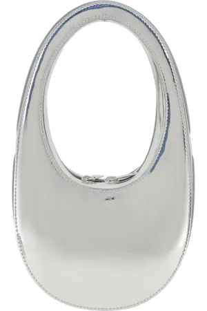 COPERNI Torebki, Kobieta, Szary, ONE SIZE, Metaliczna Skórzana Mini Torba na Ramię