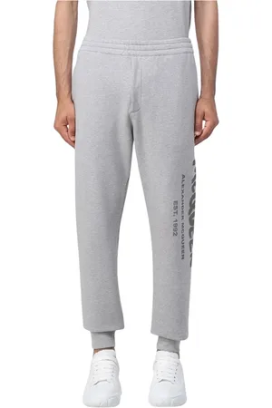 Alexander McQueen Spodnie, Mężczyzna, Szary, S, Luksusowe Bawełniane Spodnie Relaksujący Fason