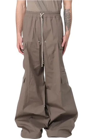 Rick Owens Spodnie, Mężczyzna, brązowy, S, Spodnie Cargo z Troczkiem dla Mężczyzn