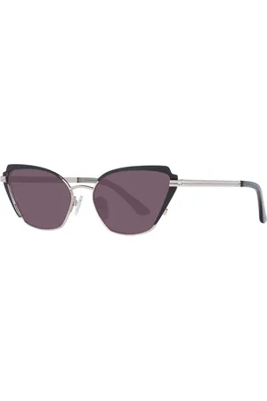 Guess Akcesoria, Kobieta, Fioletowy, ONE SIZE, Złote Okulary Przeciwsłoneczne Cat Eye Gradient Brązowe