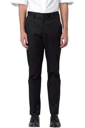 Burberry Spodnie, Mężczyzna, Czarny, S, Czarne Spodnie Straight Leg
