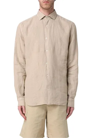 BROOKSFIELD Koszule, Mężczyzna, Beżowy, XL, Denim, Denimowa Koszula z Długim Rękawem