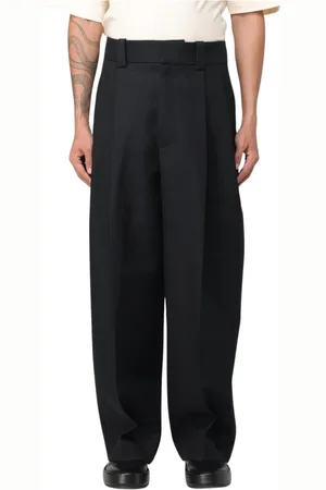 Jacquemus Spodnie, Mężczyzna, Czarny, M, Czarne Spodnie o Wysokim Staniu