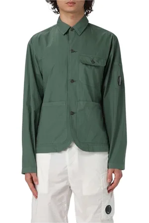 C.P. Company Kurtki, Mężczyzna, Zielony, M, Niebieska Overshirt Luźny Fason Stylowy Uniwersalny