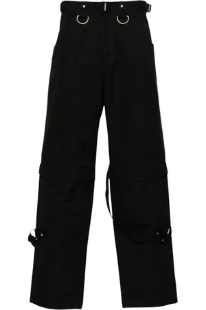 Givenchy Spodnie, Mężczyzna, Czarny, L, Czarne Spodnie Cargo z Regulowaną Sprzączką