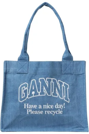 Ganni Torebki, Kobieta, Niebieski, ONE SIZE, Denim, Denim Torebka na Ramię