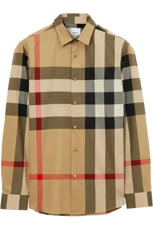 Burberry Koszule, Mężczyzna, Wielobarwność, M, Beżowa Koszula w Kratę Archiwum