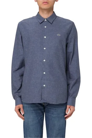 Lacoste Koszule, Mężczyzna, Niebieski, 3XL, Teksturowana Koszula z Długim Rękawem w Niebieskim