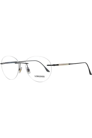 Longines Akcesoria, unisex, Czarny, ONE SIZE, Czarne Metalowe Okulary Bezramkowe Okrągłe