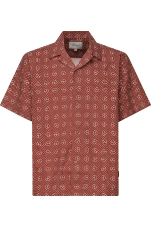 Carhartt Koszule, Mężczyzna, Czerwony, M, Czerwona luźna koszula z nadrukiem