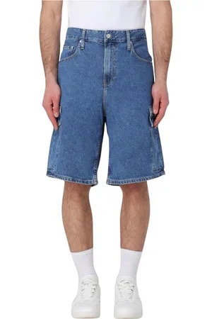Calvin Klein Szorty, Mężczyzna, Niebieski, W34, Denim, Nowoczesne Szorty Jeansyowe
