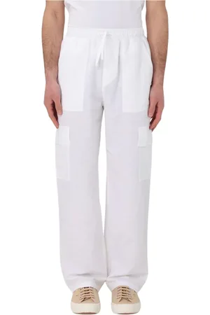 Colmar Spodnie, Mężczyzna, Biały, L, Beżowe lniane spodnie casual z kieszeniami