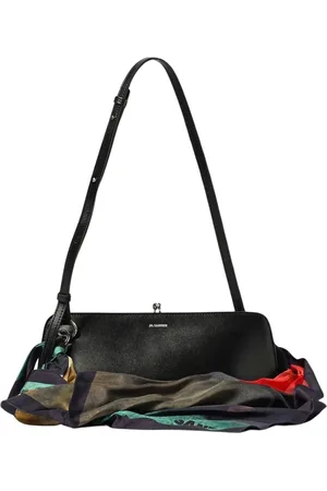 Jil Sander Torebki, Kobieta, Czarny, ONE SIZE, Czarna Torba na Ramię z Szalikiem