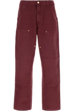 Carhartt Jeansy, Mężczyzna, Czerwony, W34, Denim, Burgundy Denim Double Knee Pants