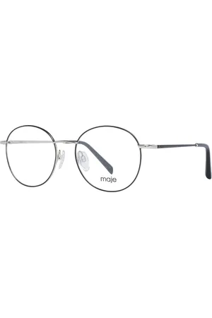 Maje Akcesoria, Kobieta, Żółty, ONE SIZE, Złote Okulary Optyczne Damskie Styl Okrągły