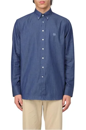 Etro Koszule, Mężczyzna, Niebieski, M, Denim, Niebieska Koszula Dżinsowa dla Nowoczesnego Mężczyzny