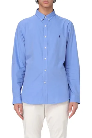 Ralph Lauren Koszule, Mężczyzna, Niebieski, S, Niebieska Koszula Oxford z Długim Rękawem