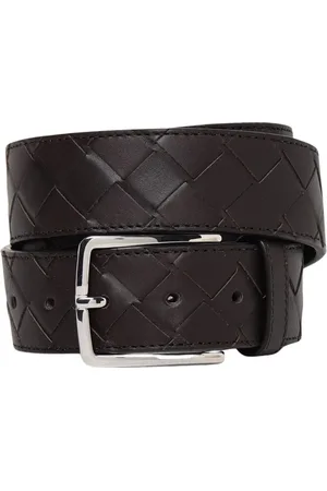 Bottega Veneta Akcesoria, Mężczyzna, brązowy, 105 CM, Brązowy Skórzany Pasek Tkany