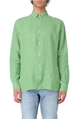 BROOKSFIELD Koszule, Mężczyzna, Zielony, 4XL, Biała lniana koszula