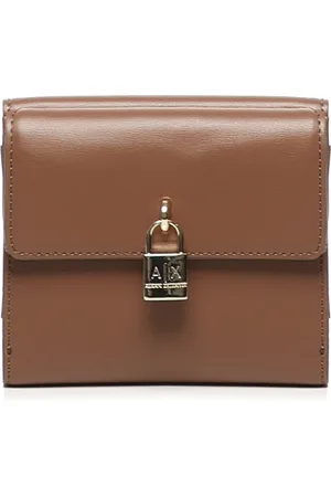 Armani Exchange Akcesoria, Kobieta, brązowy, ONE SIZE, Portfel w kolorze Camel z nadrukiem logo