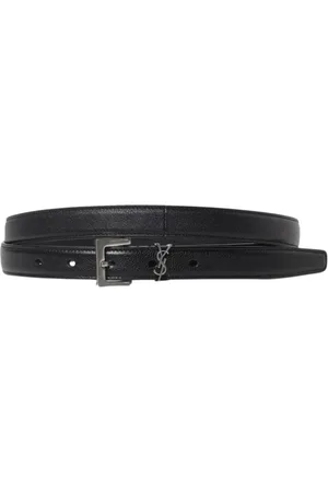 Saint Laurent Akcesoria, Mężczyzna, Czarny, 100 CM, Czarny Skórzany Pasek z Klamrą