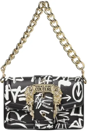 VERSACE Torebki, Kobieta, Czarny, ONE SIZE, Torebka na ramię z nadrukiem