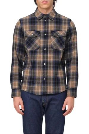 Woolrich Koszule, Mężczyzna, Wielobarwność, L, Flanelowa Koszula Wielokolorowa Długi Rękaw