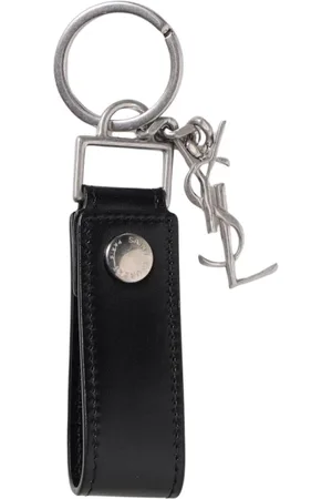 Saint Laurent Akcesoria, Mężczyzna, Czarny, ONE SIZE, Brelok z logo YSL z skóry