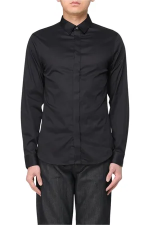 Armani Exchange Koszule, Mężczyzna, Czarny, M, Klasyczna Biała Koszula Męska