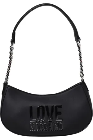 Moschino Torebki, Kobieta, Czarny, ONE SIZE, Czarna Torba na Ramię z Paskiem na Ramię